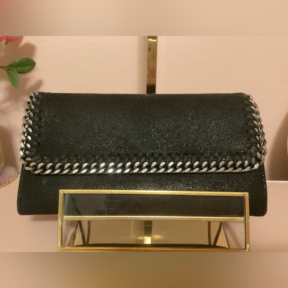 Stella McCartney Black Wallet with Silver Accents